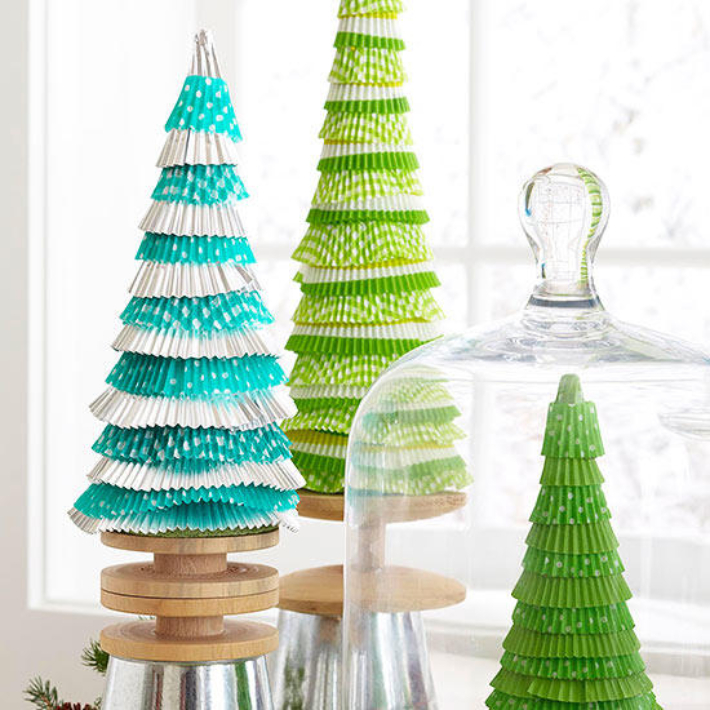 9 diy para crear mini árboles de Navidad