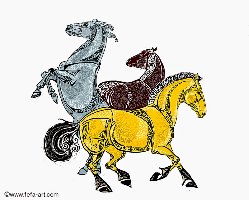 Три коня рисунок. Лошади на воротах рисунок. Иллюстрация лошади Татка. Рисунок птиц и лошадей.