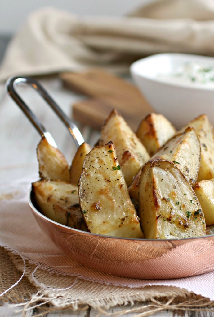 Hungry Couple Herbed Roasted Potatoes with Sour Cream Dip