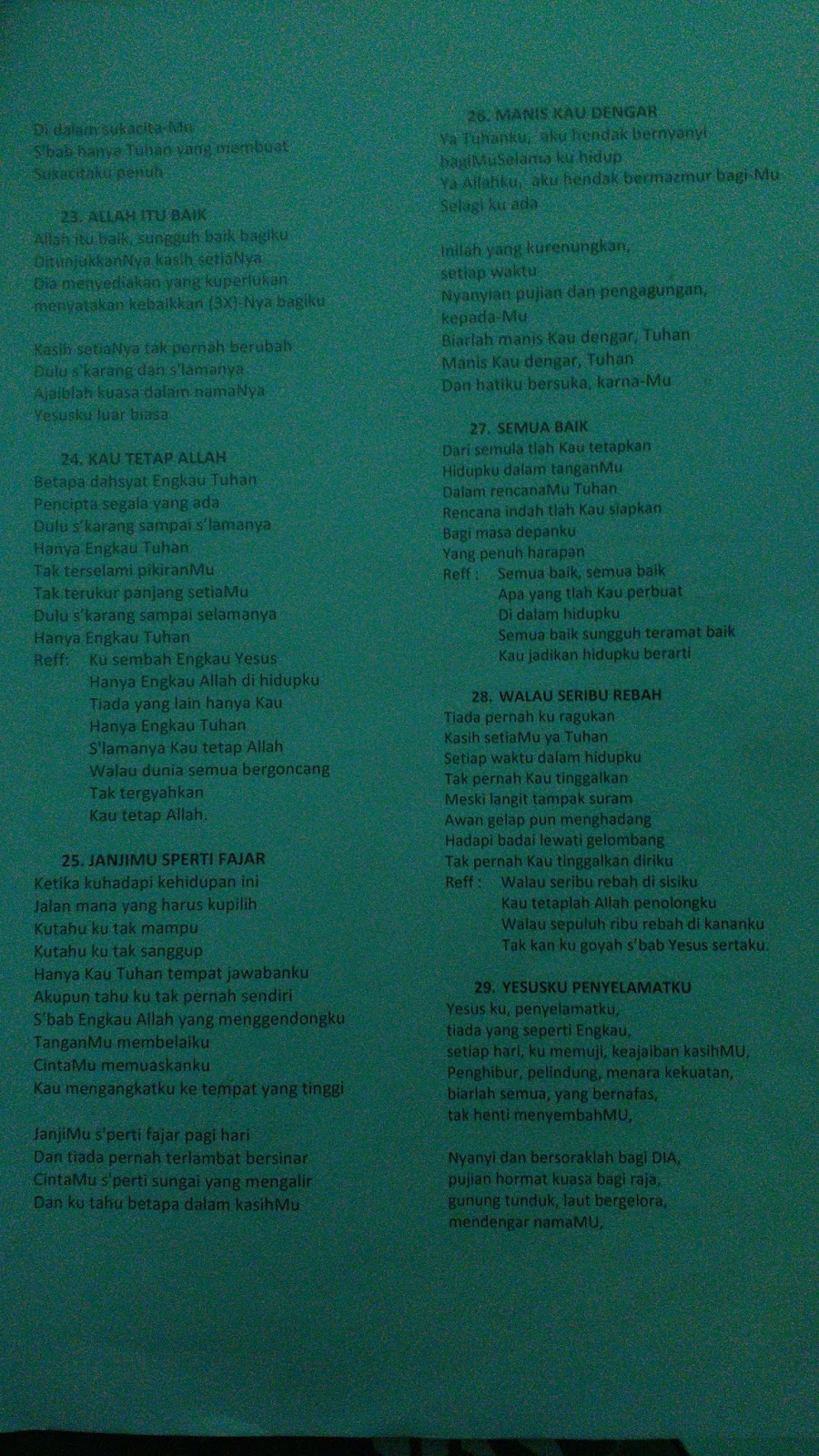 Kumpulan Lirik Lagulagu Rohani Kristen (Rohkris)