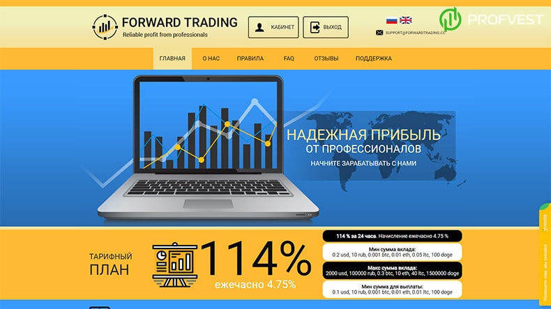 Forward Trading: обзор и отзывы о forwardtrading.cc (HYIP платит) Forward Trading обзор и отзывы HYIP-проекта
