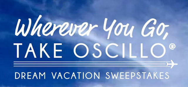 WHEREVER YOU GO TAKE OSCILLO SWEEPSTAKES Boiron wants you to love your Oscillo and enter to win a terrific vacation package worth $5000 or other special Oscillococcinum prizes!