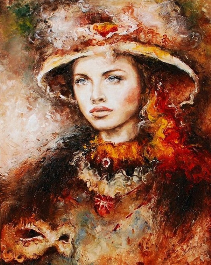 Оранжево-красные портреты. Elzbieta Brozek 7