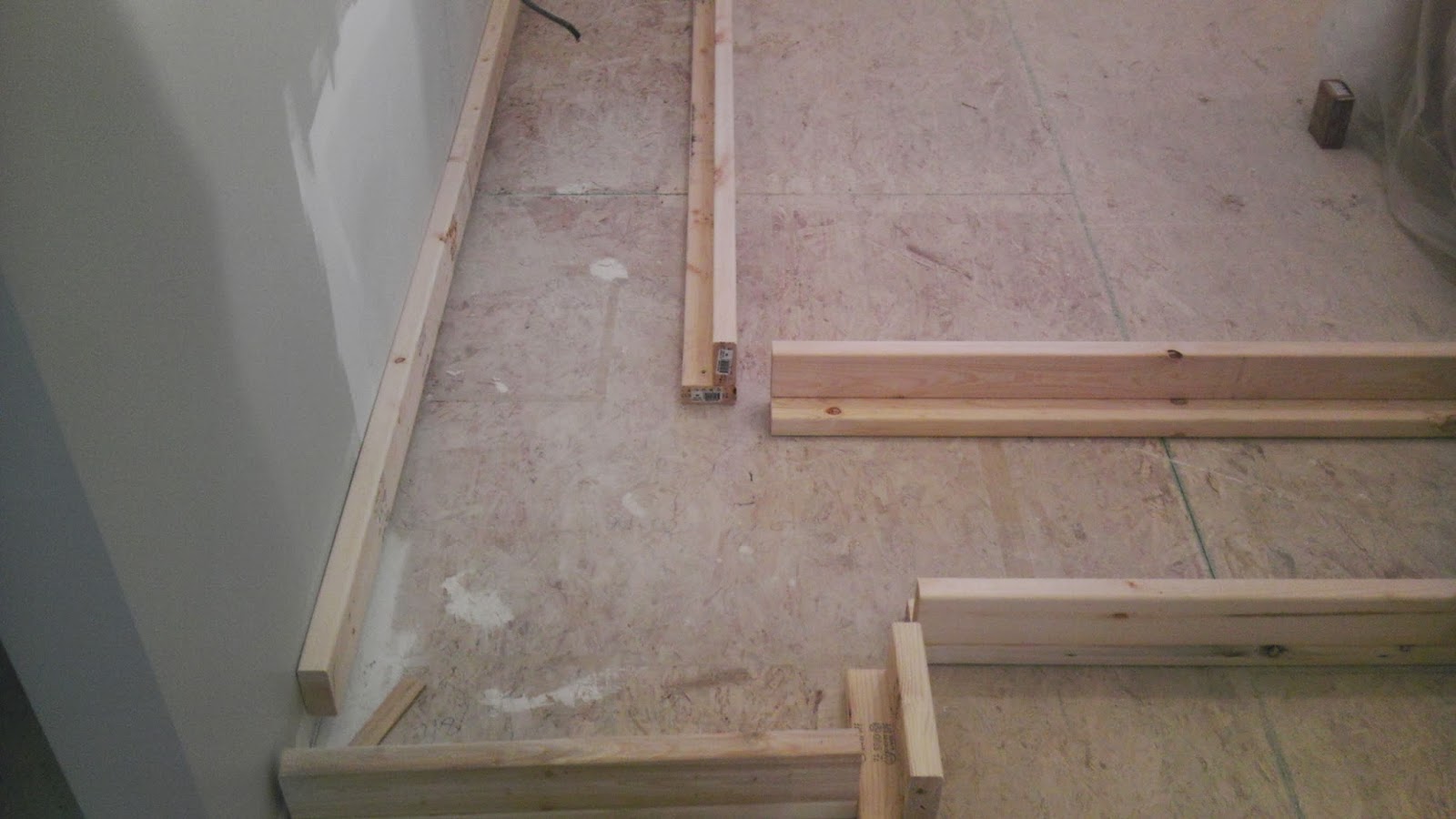 Once Upon an Acre: Building a base frame for Ikea cabinets.