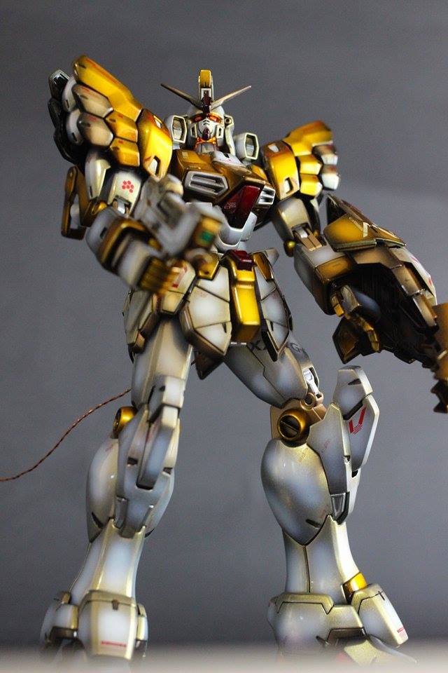 Custom Build MG 1/100 Gundam Sandrock EW Gold Claw