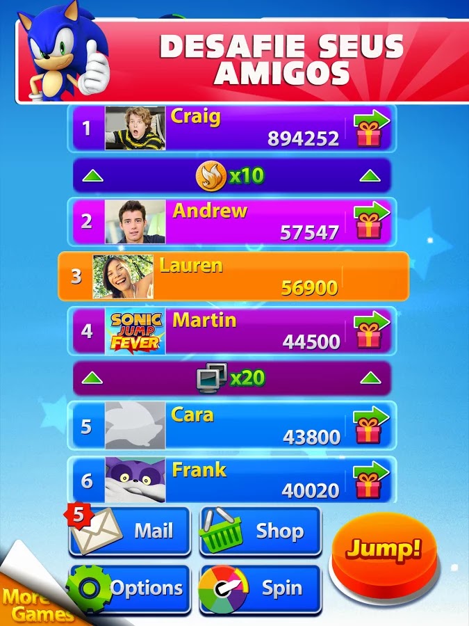 Game Sonic Jump Fever v1.1.2 Apk [Mod Money]