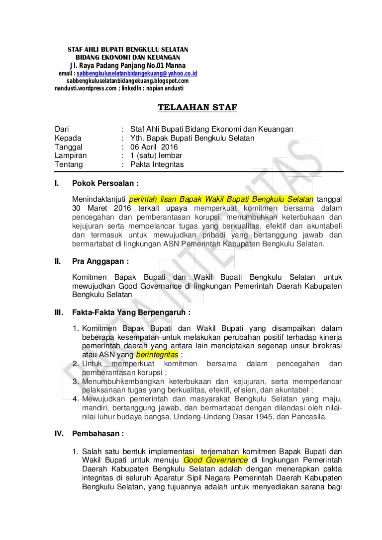 contoh telaahan staf polri contoh telaahan staf polri