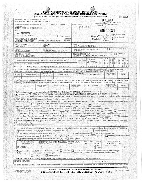 James Buccelli Federal Court Order 3 years prison