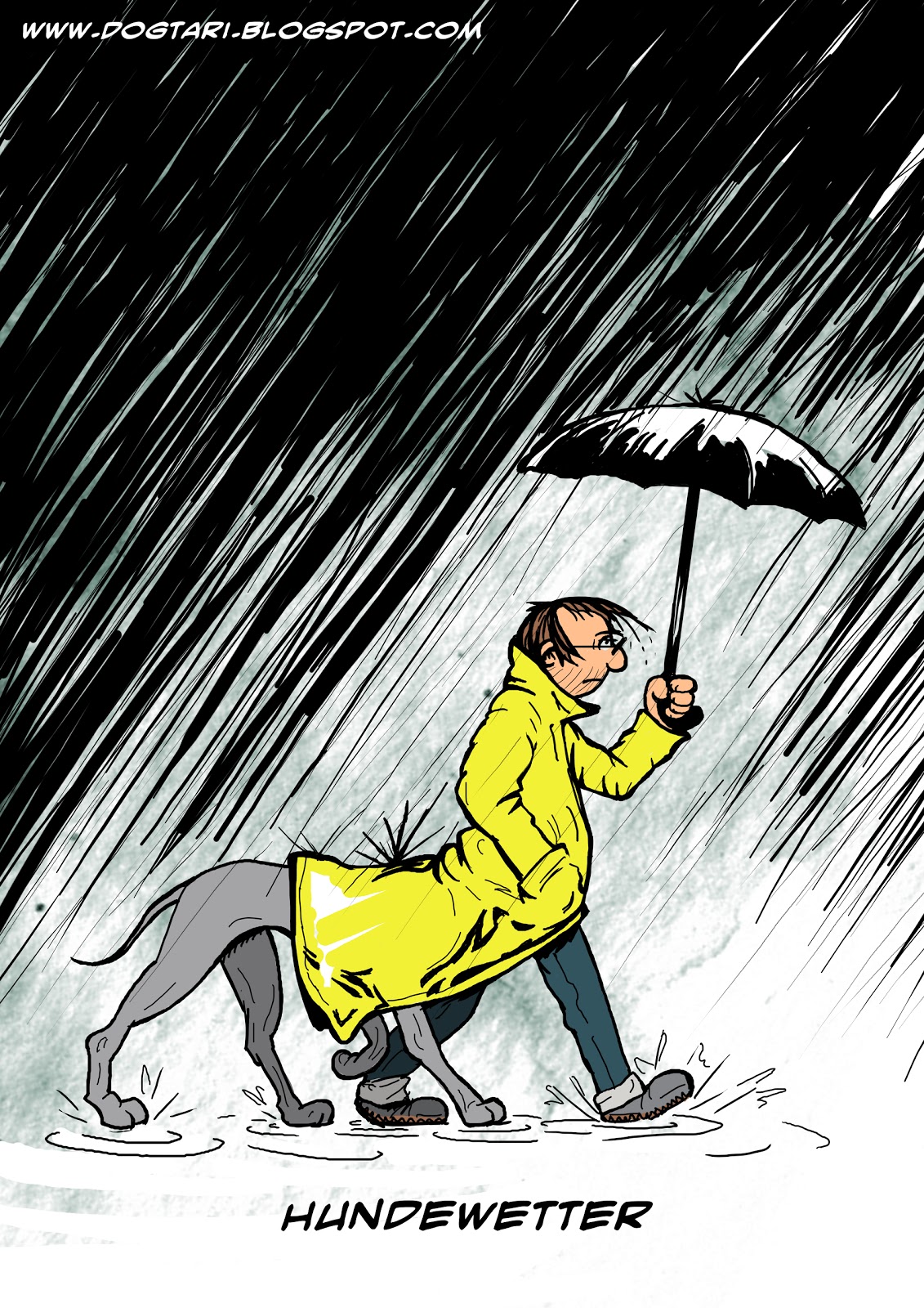 Hunde im Regen: Lustige Bilder -  A Fun and Educational Drawing Adventure for Kids!