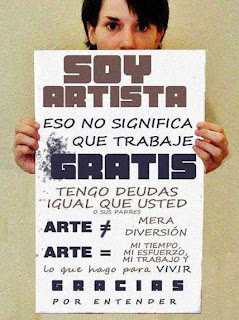 artista, reivindicación, exigencia, cartel