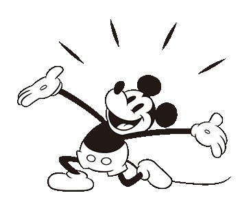 Line Official Stickers - Mickey Mouse: Monochromatic Merriment Example With  Gif Animation