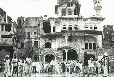 Damaged Akali Takht (Golden Temple)