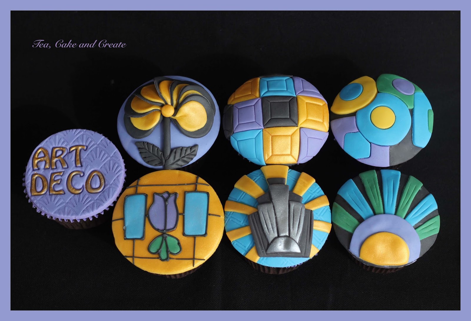 Tea, Cake & Create Art Deco Cupcakes & Purple Icing