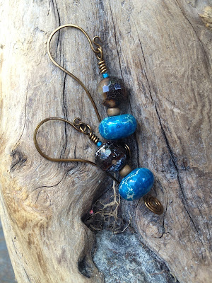 wirework and bead earrings  by Karen Williams