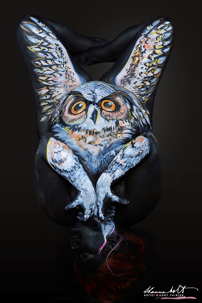 06-Great-Horned-Owl-Shannon-Holt-Florida-Wildlife-Series-Bodypainting-www-designstack-co