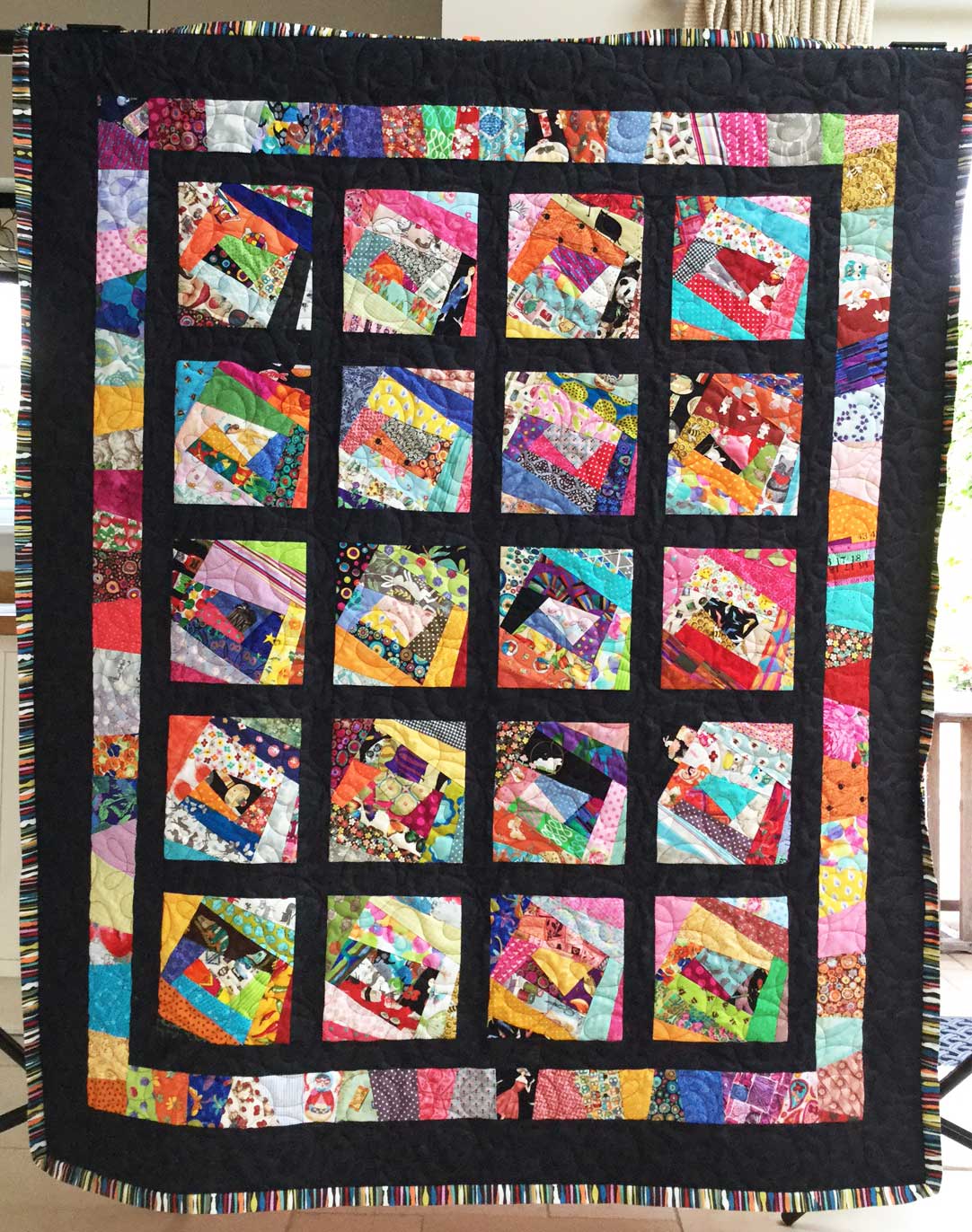 Fabadashery Longarm Quilting Foundation by the Yard Scrap Quilt by Penny