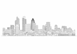 london drawing skyline line based drawings background gherkin eyelashes paintingvalley street pen