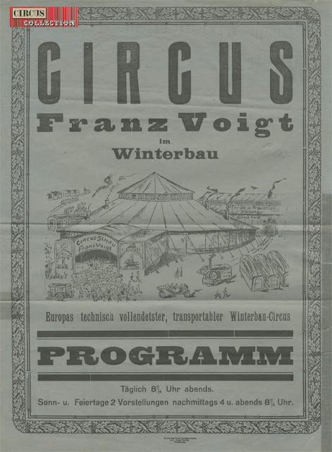 programme composé d'une feuille imprimée recto et verso, Franz Voigt im winterbau 