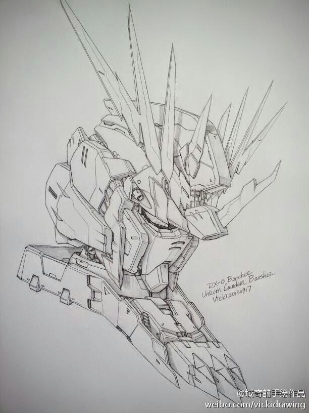 Gundam and Mobile Suit Pencil Drawings by Vicki via PIXIV - Gundam Kits