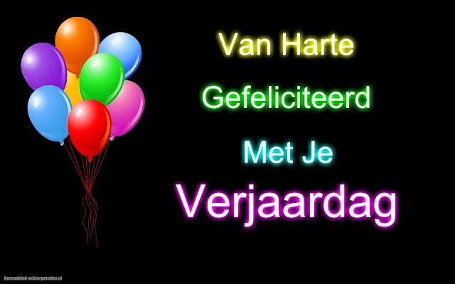 Verjaardagswensen: Van harte gefeliciteerd met je verjaardag met gekleurde ballonnen