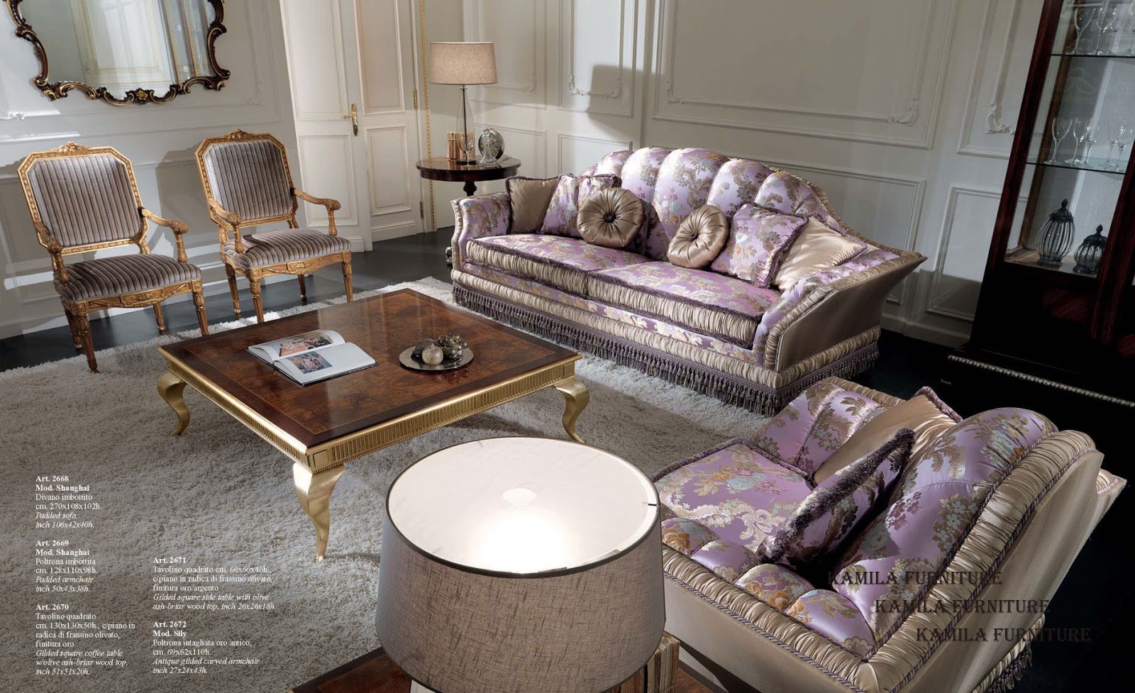 Kamila Furniture LUXURY CLASSIC ITALIAN FURNITURE LIVING ROOM