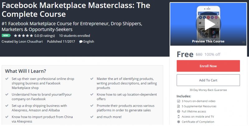 100 Off Facebook Marketplace Masterclass The Complete Course