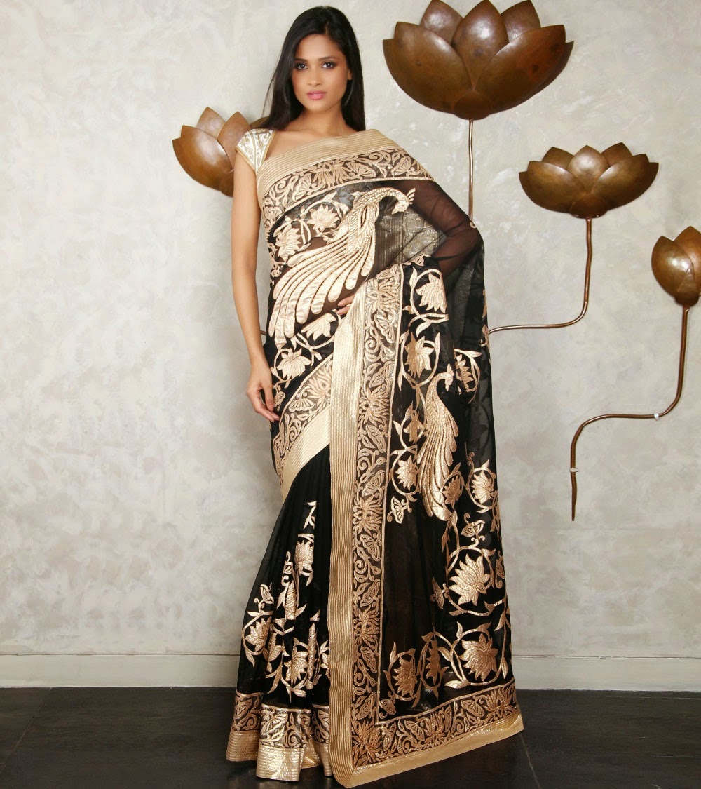 Embroidered Frocks & Sarees For Indian Girls & Women 2014-2015 - Chal Abay