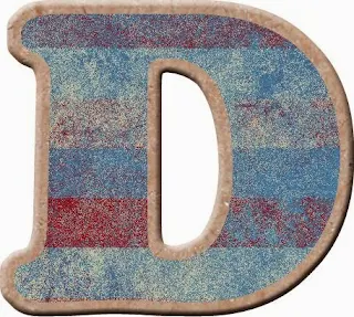 Alfabeto con Franjas Azules y Corintas. 