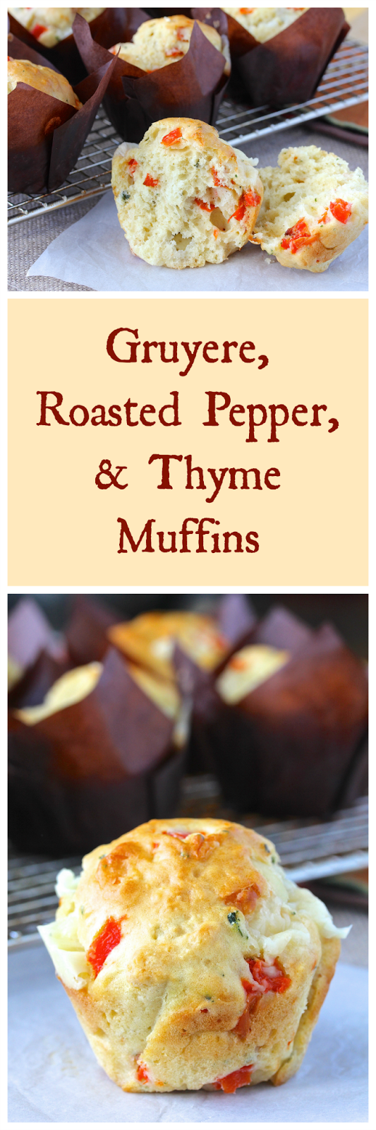 Gruyère, Roasted Pepper, and Thyme Muffins | Karen&amp;#39;s Kitchen Stories