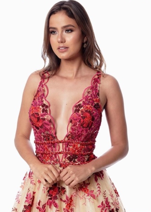 vestido de festa longo floral vestido de festa longo floral