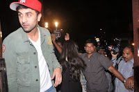 Ranbir with girlfriend Katrina Kaif at Wolf of Wall Street screening