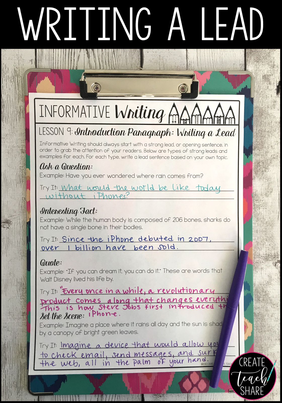leads for informational writing