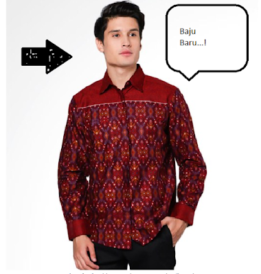Model Baju Batik Pria Kombinasi Lengan Panjang