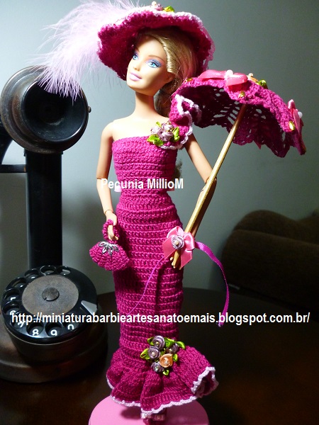 Roupa Anjo de Crochê Para Barbie Por Pecunia MillioM 