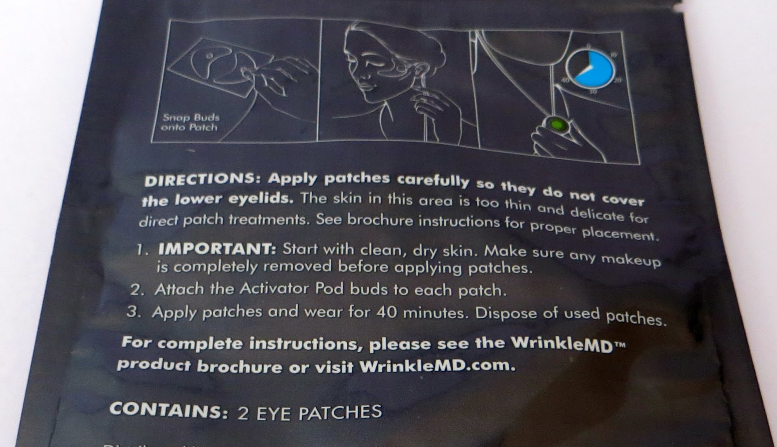 WrinkleMD Eye Hyaluronic Filler Patch System instructions