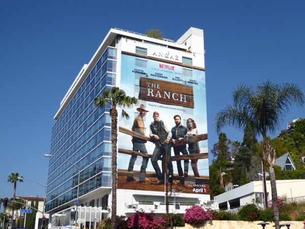 The Ranch giant series launch billboard Sunset Strip The Ranch giant series launch billboard Sunset Strip