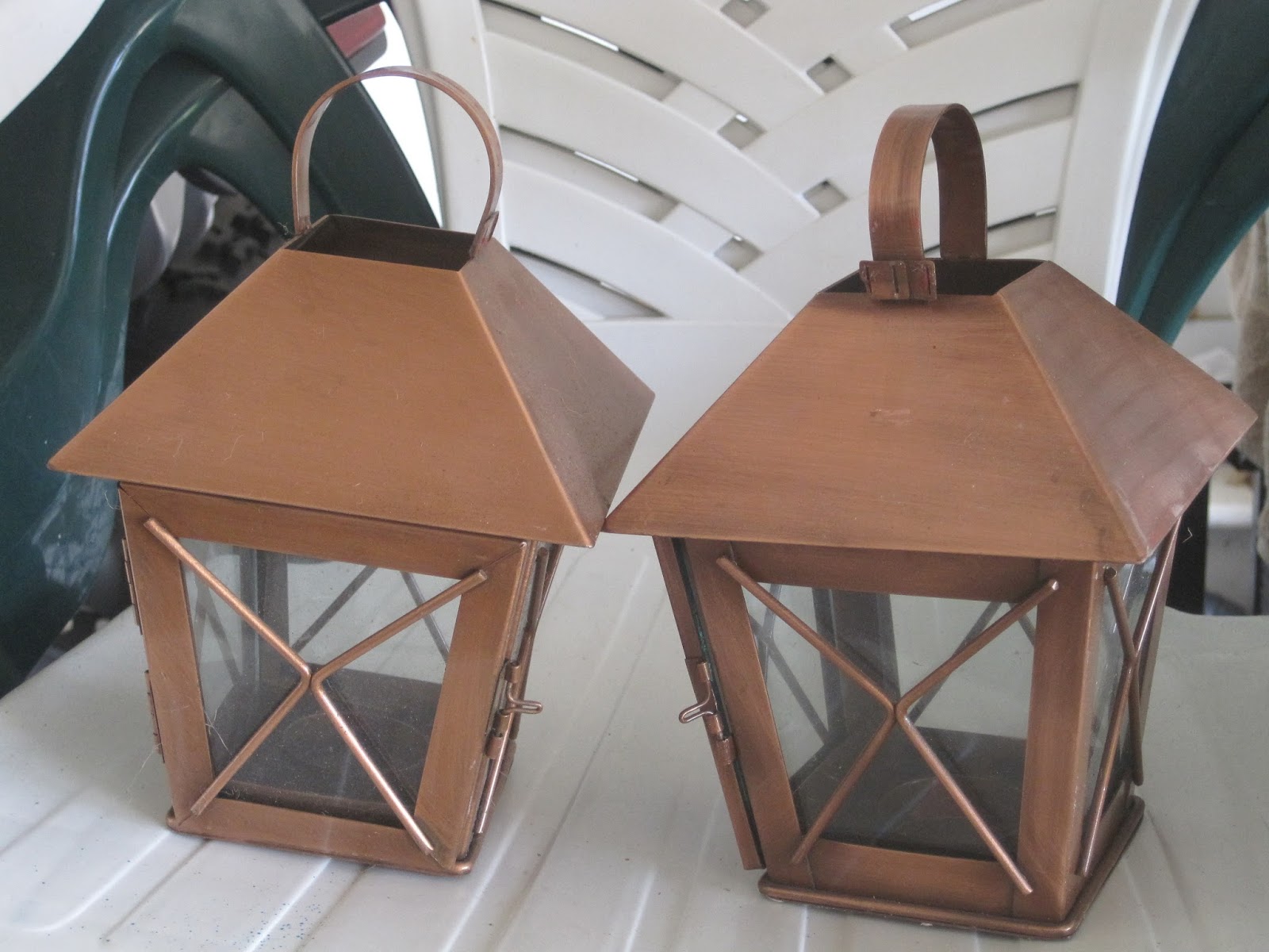 Decorated Chaos Upcycled Copper Lanterns