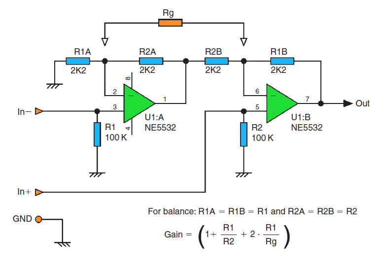 High impedance balance output circuit | DIY Circuit