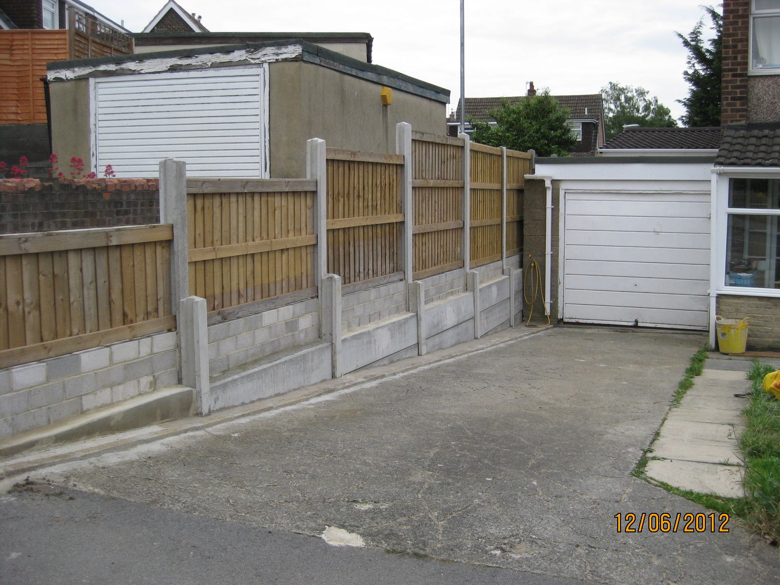 concrete post in a stepped ground Erecting concrete post in a stepped