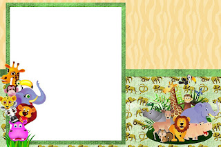 Baby Jungle Free Printable Invitations, Labels or Cards.