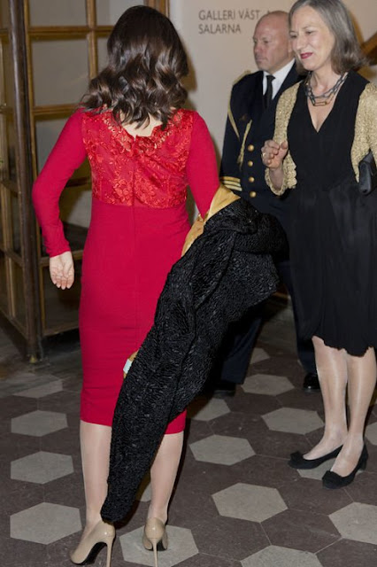 Queen Silvia, Prince Carl Philip and Princess Sofia at the meeting of Royal Academy of Fine Arts