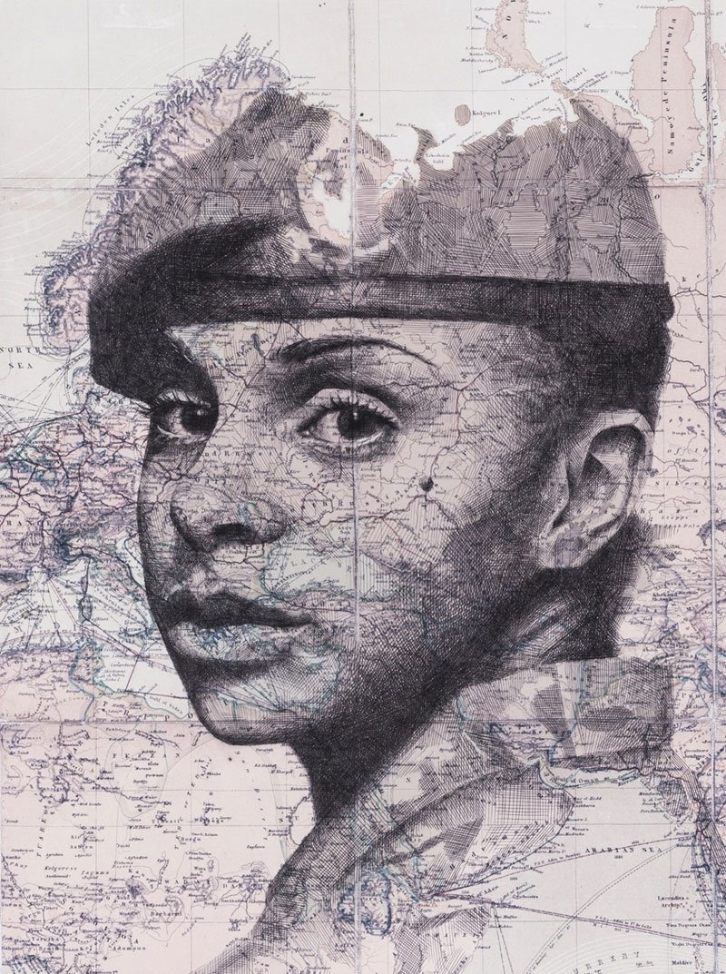He Starts With Old Maps… And Ends Up With Portraits You’d LOVE To Own.
