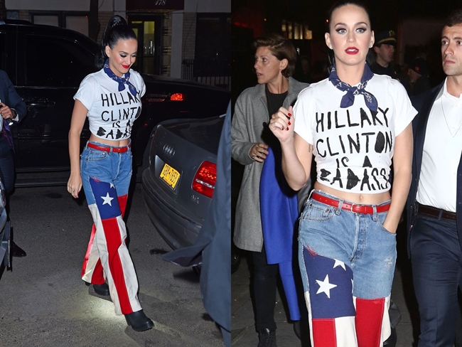 2016/03/02:Katy Perry Shows Support for Hillary Clinton at Radio City Music Hall in NYC -2 RVDK Couture Fall/Winter 2015 J.M Guys Patchwork Low-Rise Boyfriend Jeans Editorials