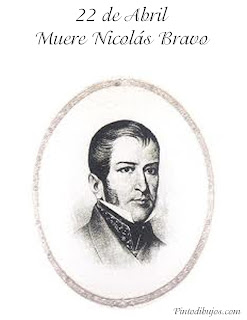 22 de Abril Muerte de Nicolás Bravo para colorear