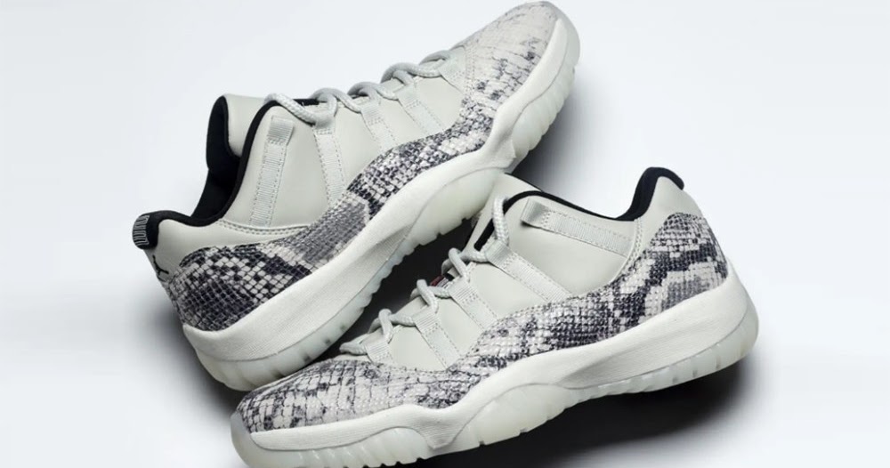 jordan 11 low grey snakeskin
