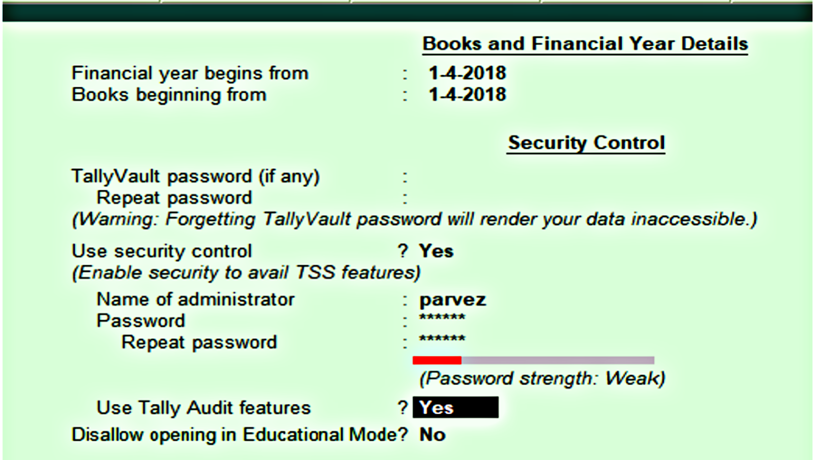 how to recover lost tally password
