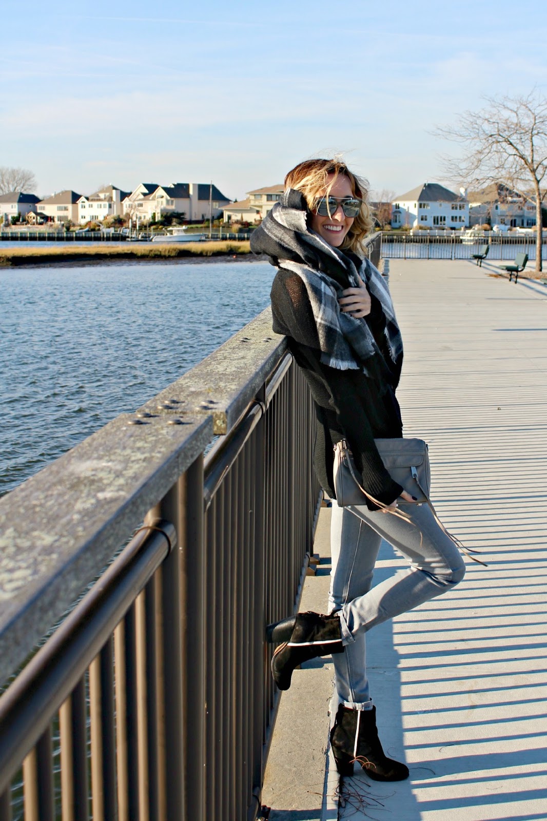 gray and black layered outfit