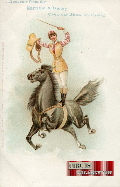 Carte postale du cirque Barnum & Bailey 1902 jockey 