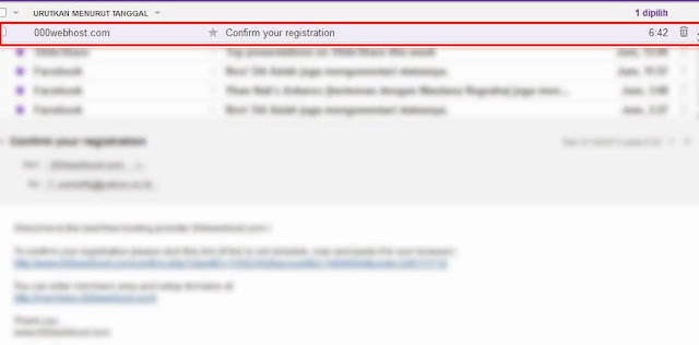 email pemberitahuan bahwa website sudah aktif