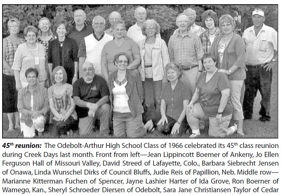 Odebolt History Blog Class of 1966 45th Reunion